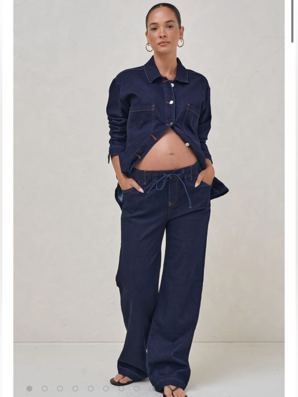 Bae. Wide Leg Drawstring Jeans (NWT, Size S, Indigo)